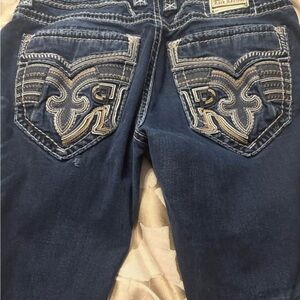 Blue Embroidered Women Jeans